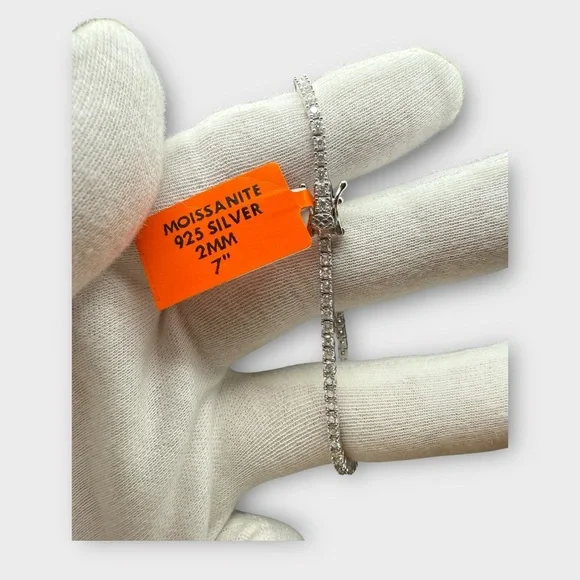 Sterling Silver Moissanite Tennis Bracelet - Picture 3 of 5